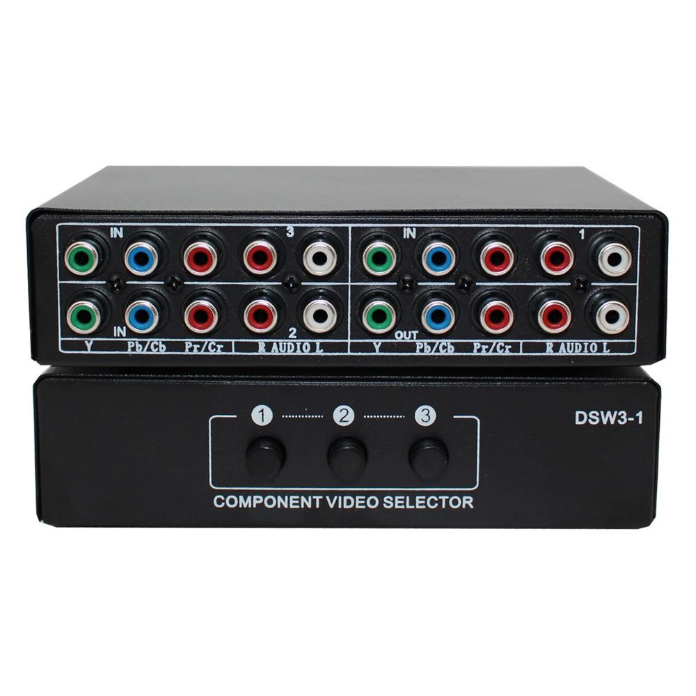 3In 1Out 3 Channel 5 RCA Ypbpr RGB Component Selector RCA AV Switcher