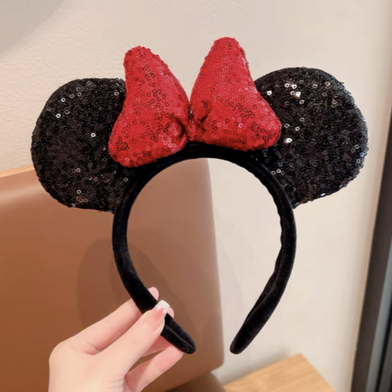 2026 ミニーリボンヘッドバンド子供の帽子遊園地かわいい漫画ミッキーウサギの耳ヘッドバンドヘアクリップ女性