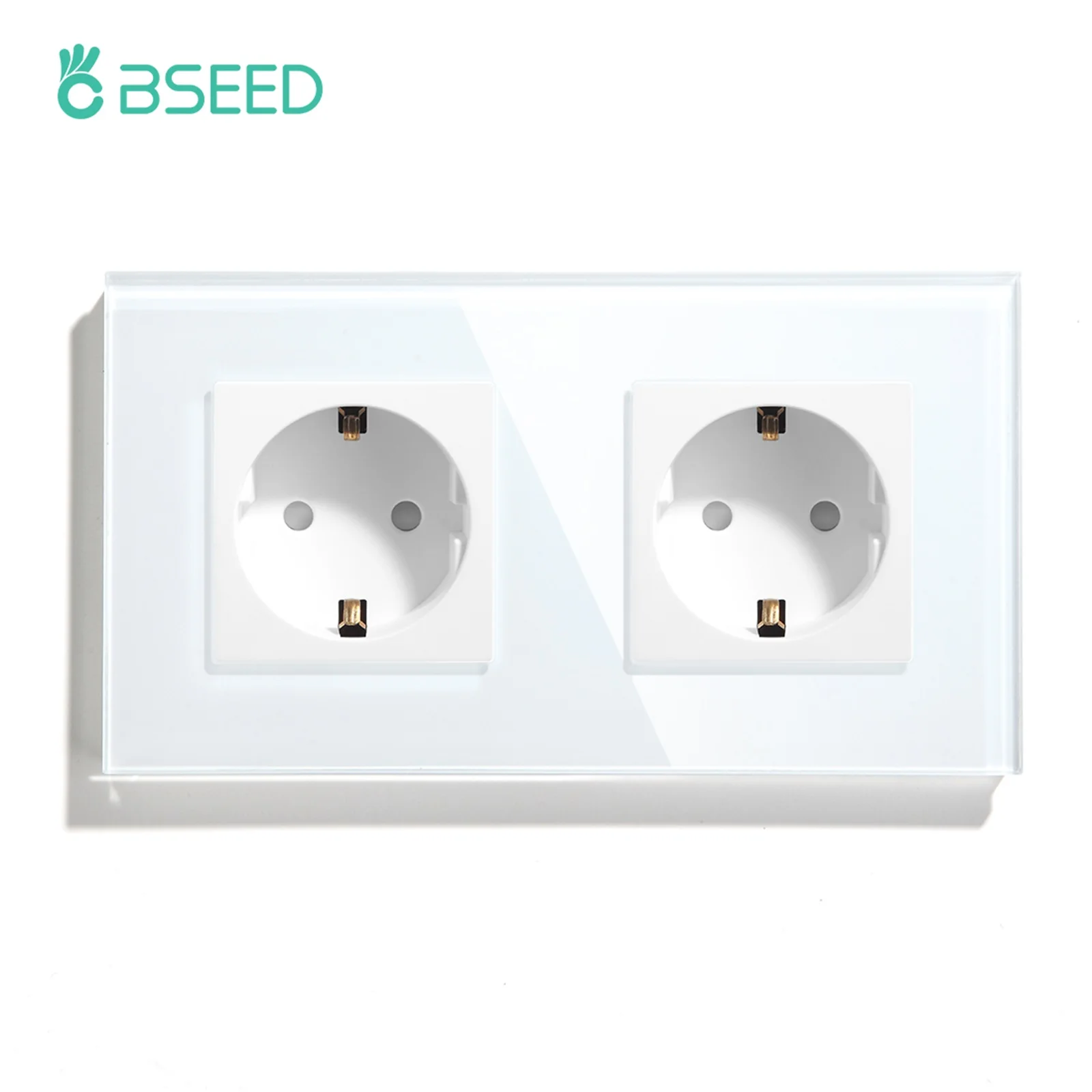 Bseed ue rússia tomada 16a tomada de parede elétrica painel cristal vidro temperado 2 cores tomada elétrica melhoria da casa