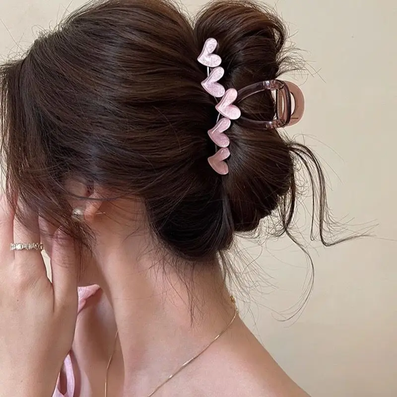 Clipe de amor feminino, cor de geleia coreana, faixa simples para a cabeça, clipe de cabelo floresta, elegante e fresco, novo, 1pc