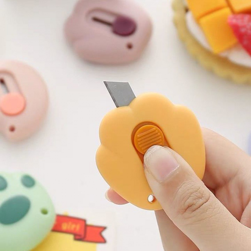 Mini faca utilitária fofa kawaii, faca de bolso com pata de gato, cortador de papel diy, caixa expressa, abridor de envelope, papelaria coreano, escola e escritório