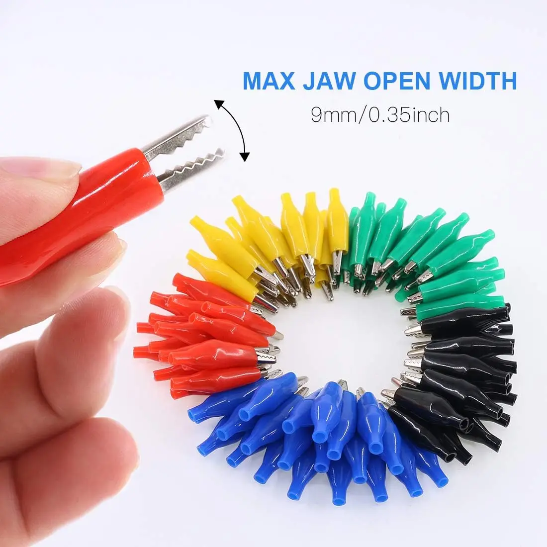 20Pcs 1.1 ''/28mm clip a coccodrillo morsetti di prova elettrici a coccodrillo ponticello Helper copertura isolante protettiva a colori per laboratorio