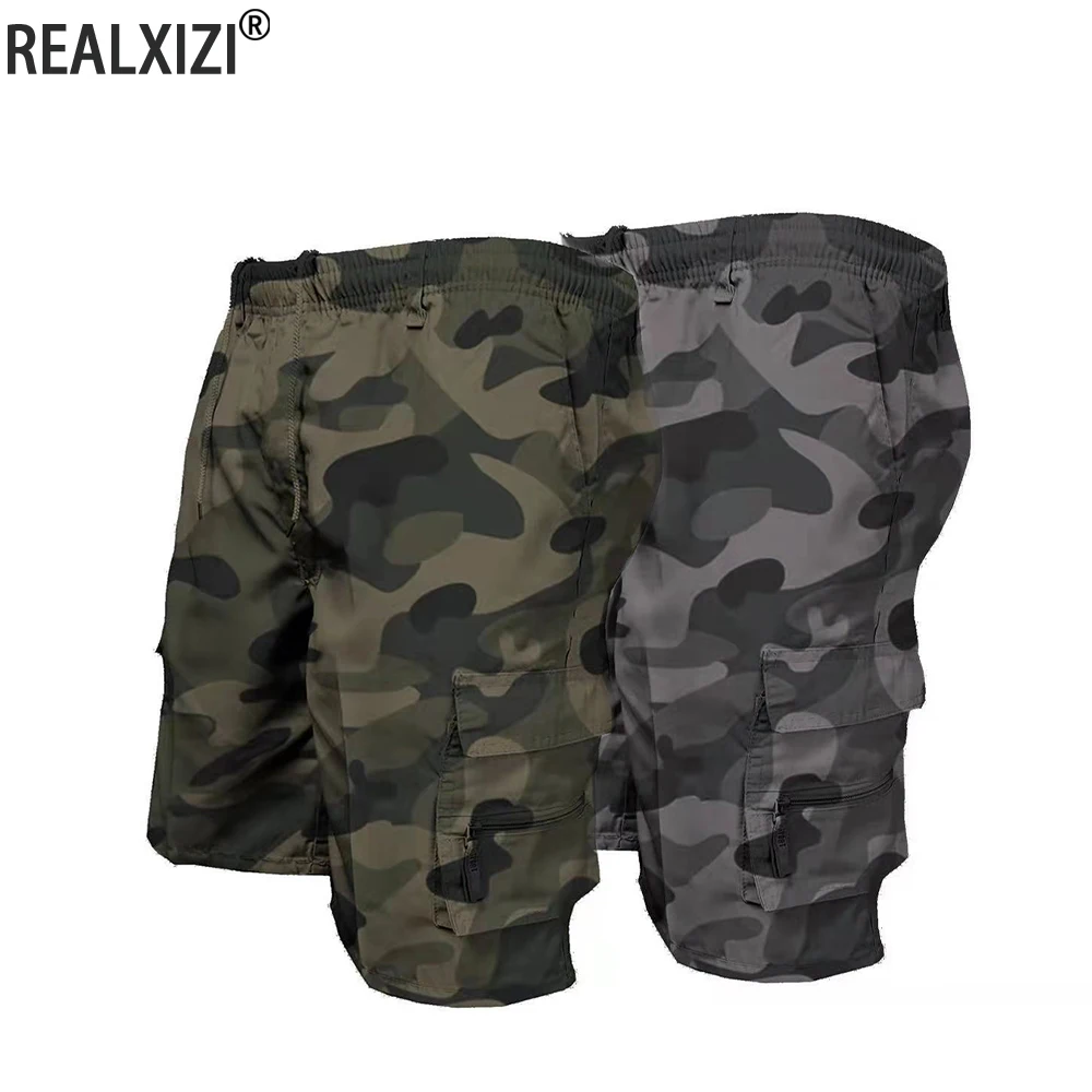 Männer Camouflage Cargo-Shorts Casual Lose Arbeit Werkzeug Shorts Sommer Männlich Outdoor Knielangen Kurze Hosen