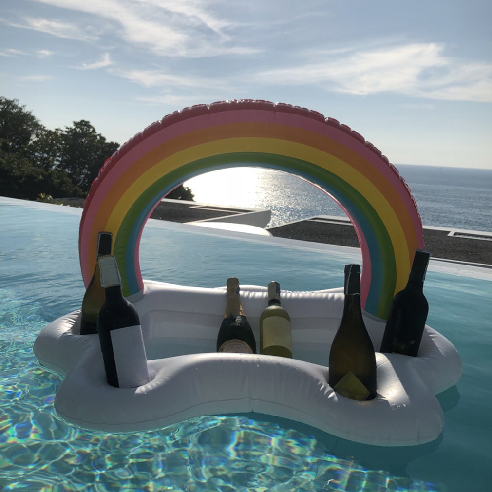 Sommerfest Eimer Regenbogen Wolke Getränke halter aufblasbare Pool Float Bier trinken Kühler Tisch Bar Tablett Strand Schwimm ring