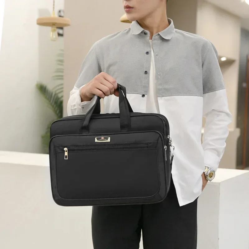 Maletín de alta capacidad, bolsas de almacenamiento de información de documentos de negocios, protección para ordenador portátil de viaje de fin de semana, organiza accesorios para bolsos