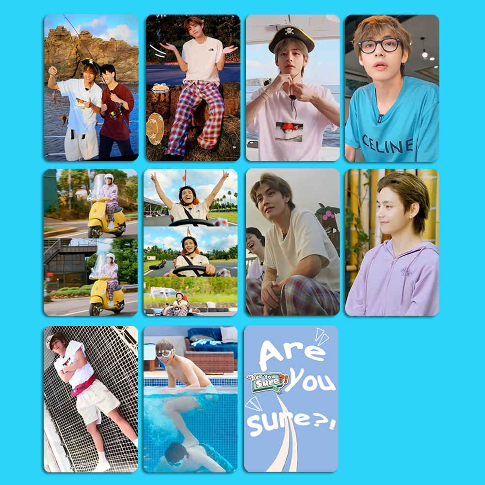 10 ピース/ロット Kpop フォトカードホログラフィックレーザー写真プリント写真ポストカード KOOKV ファンギフト Accessoires マーチ