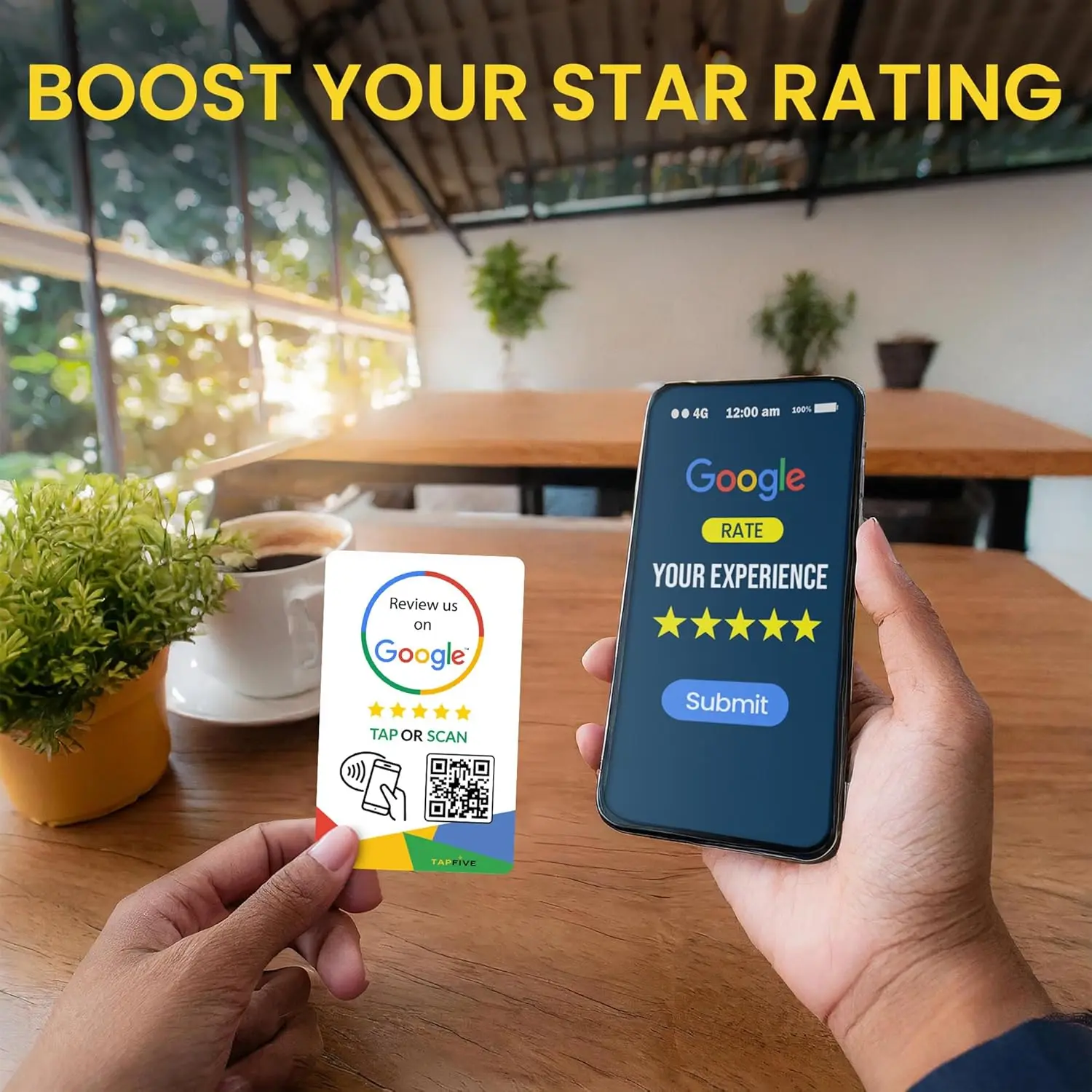Review Us On Google Tap Card QR Code NFC Ready To Be Activated Instantly Boost Business Reviews Google Review Tap NFC Pop Card