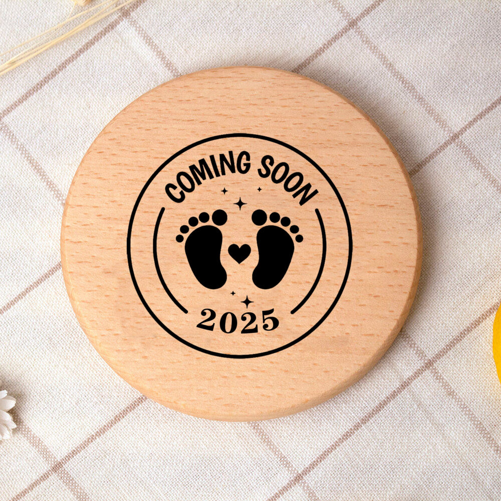 ベビーローディング 2025 プリントサインニューブロン木製コースター新しい赤ちゃんプロップ木製コースター木製赤ちゃん誕生発表誕生ギフト
