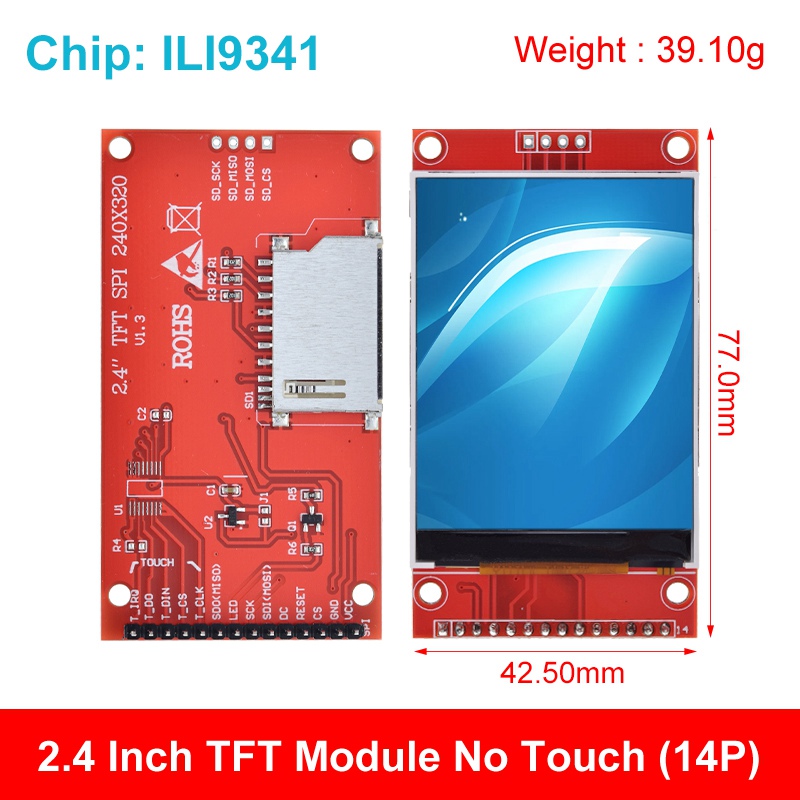 Modulo porta seriale LCD TFT SPI da 2,4 pollici 240x320 Scheda Micro SD 5 V/3,3 V ILI9341 / ST7789V Display LCD con touch / NO Touch