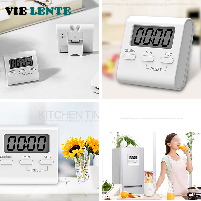 เครื่องตั้งเวลานับถอยหลังดิจิตอล LCD นาฬิกาจับเวลาทำอาหารในครัวดิจิตอลเครื่องจับเวลาในครัวดิจิตอลกลไกอุปกรณ์ในครัวแม่เหล็ก