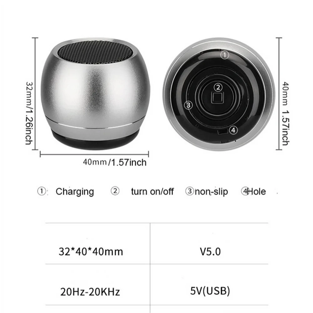 M1 Mini Głośnik Bluetooth Kompatybilny Mały Przenośny Inteligentny Jedno Przeciągnięcie Dwa Małe Stalowe Działo Metalowy Bezprzewodowy Subwoofer Dźwięku