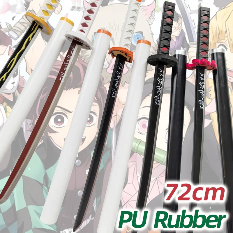 Demon Slayer Katana Original Assembled Anime Sword Cosplay Props Orange  Kyoujurou Tanjirou Tokitou Muichirou Swords 72cm