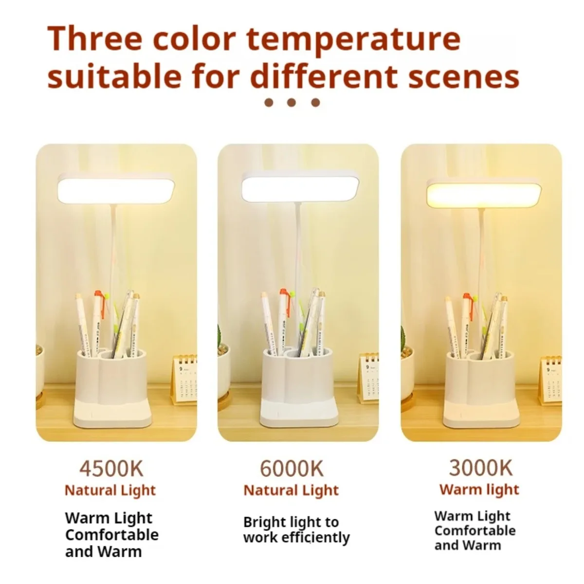 USB LED 테이블 램프 3 색 눈 보호 대학생 책 독서 램프 침실 침대 옆 학습 기숙사에 대한 야간 조명