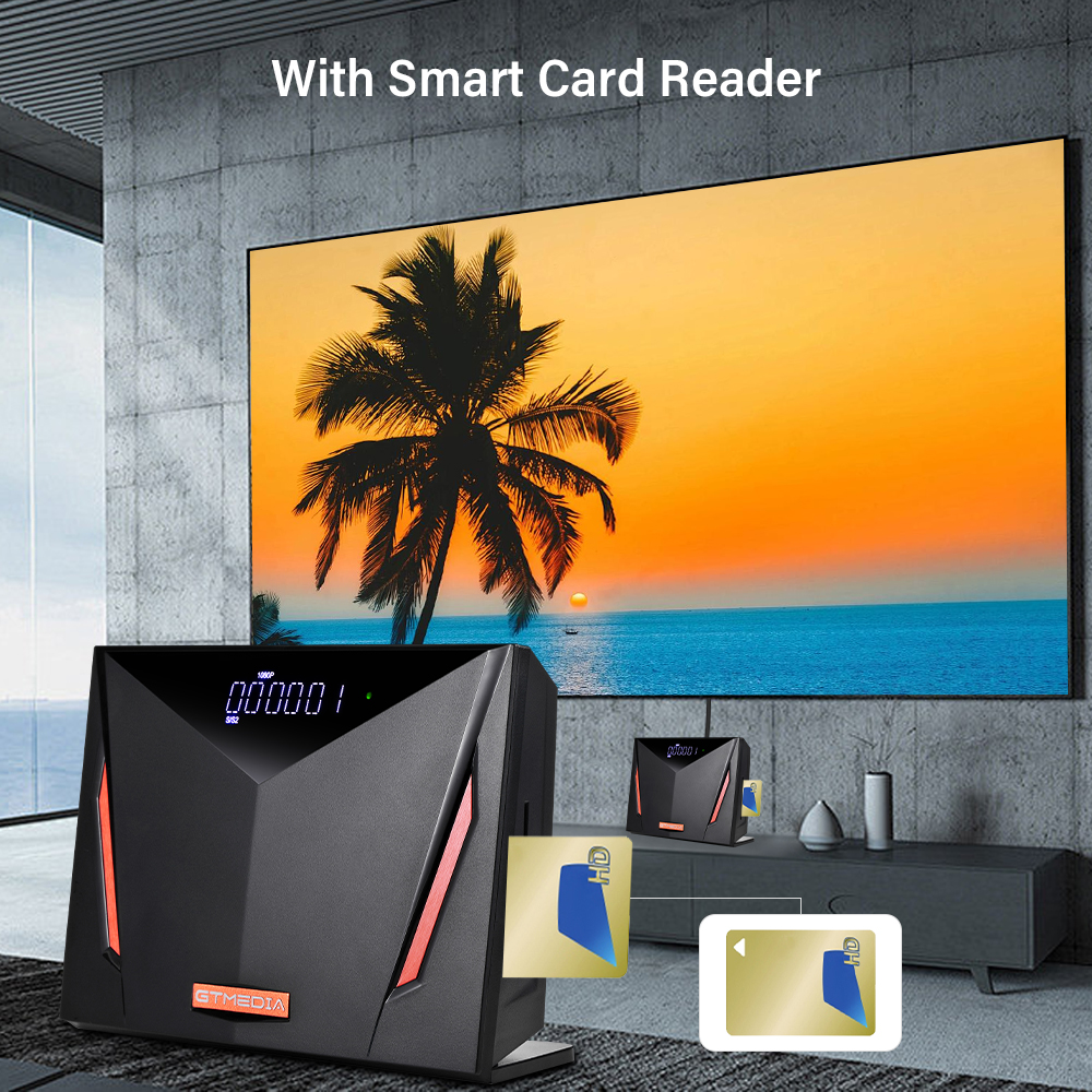 Receptor de satélite GTMEDIA V8 UHD 4K Ultra HD DVB-S/S2/S2X + T/T2 + ISDB-T + cabo (J83.A/C) + ATSC-C (J83.B) com leitor de cartão inteligente caixa de TV