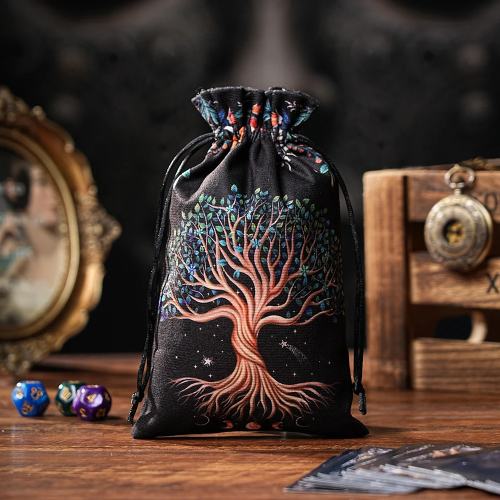 Sac de rangement de cartes Oracle Tarot en velours, pochette de Tarot, dés Rune, sac à bijoux en cristal, pochette à usage Multiple, Divination des sorcières, 1 pièce/6 pièces