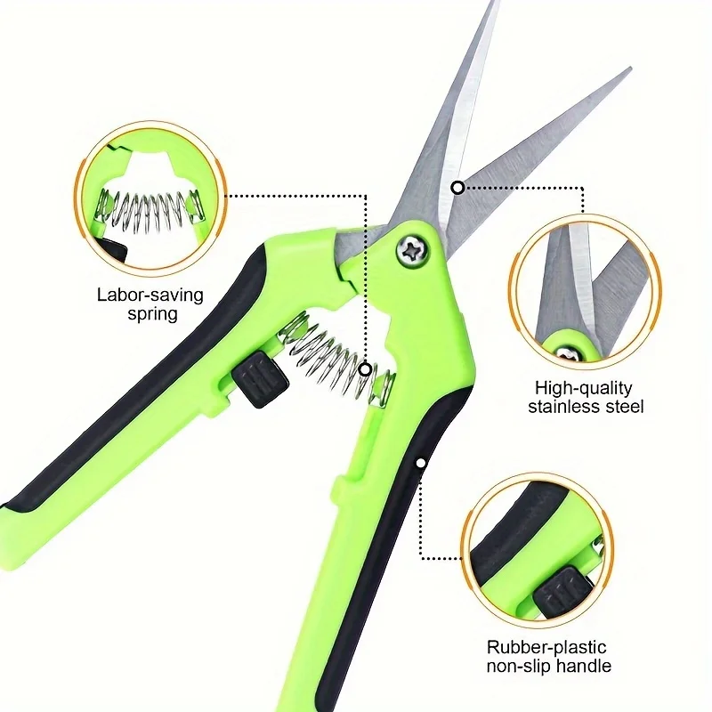 1 Set, Garden Scissors, Garden Pruning Shears, Non-slip Labor-saving Flower Branch Branch Shears, Fruit And Vegetable Shears, Fr