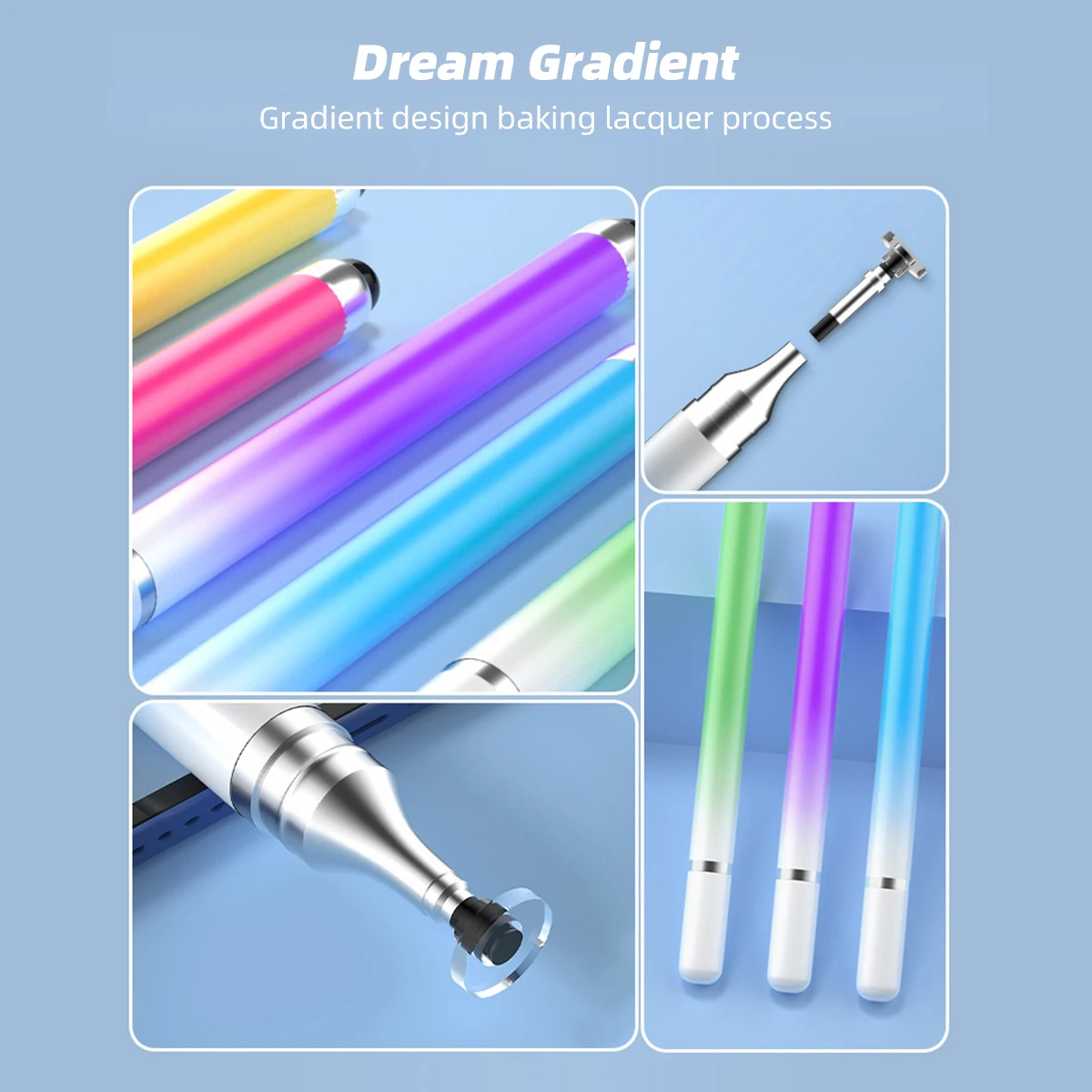 Lápiz óptico 2 en 1 para teléfono móvil, tableta, lápiz táctil capacitivo para iPhone, Samsung, Android, lápiz para pantalla de dibujo
