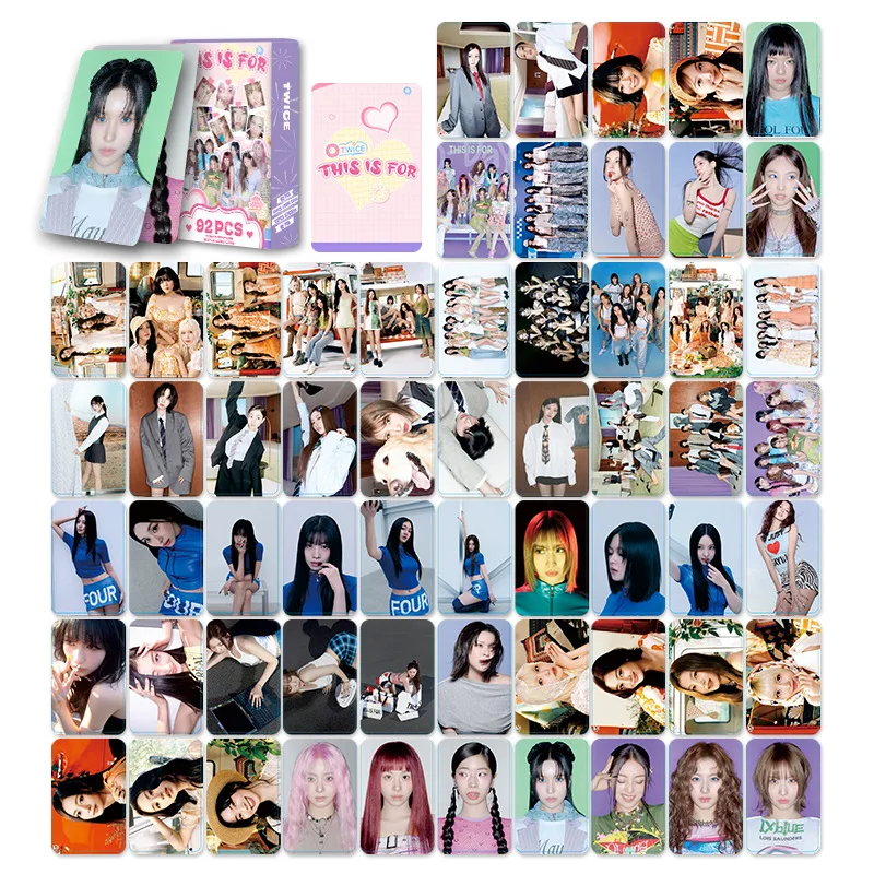 new 92PCS Small Card TWICE New Album Laser Box Collection Card LOMO Card Fan Support Photo Card