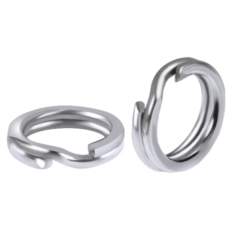 50 Cái/lốc Thép Không Gỉ Tách Vòng Câu Cá Đôi Hình Bầu Dục Đặc Tách Vòng Phụ Kiện Câu Cá Tiện Tích Tắc Dụ Xoay DIY móc Chìa Khóa