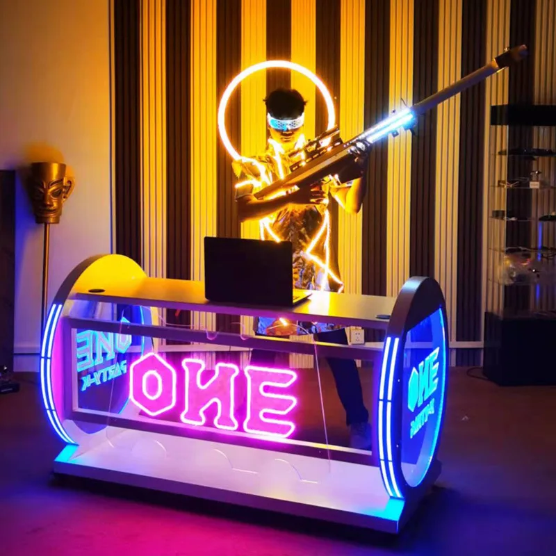 Bar Dj Djing Mesa Ktv fiesta Box acrílico Led luminoso concierto mariposa batidor Mesa personalizada