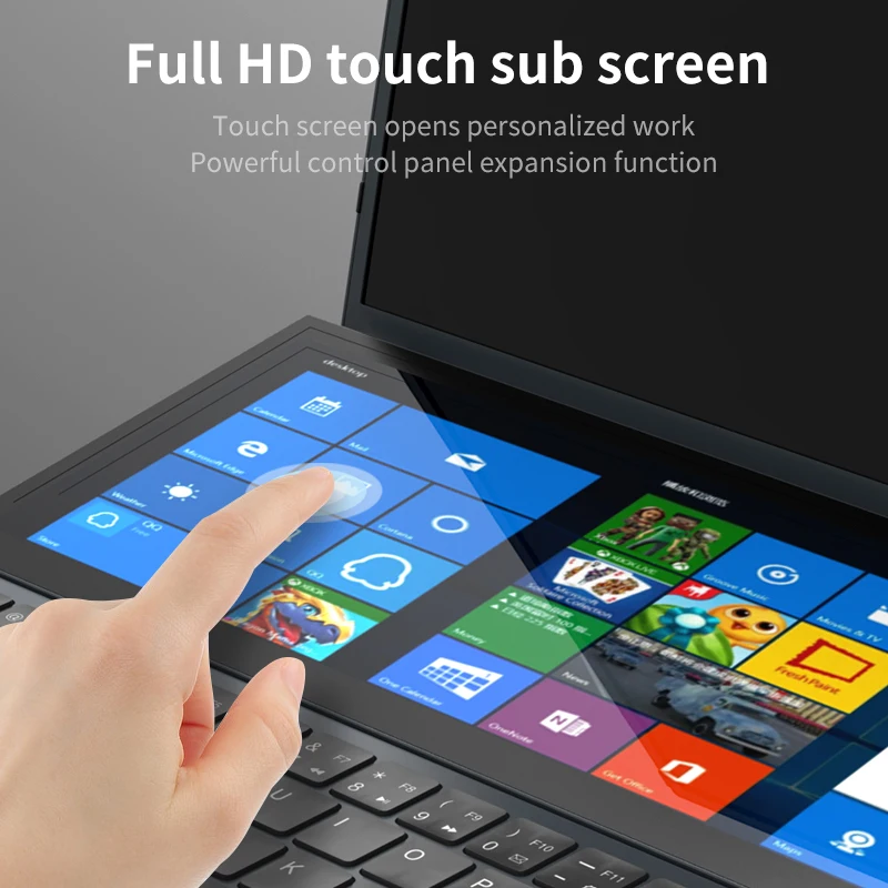 Computadora portátil de deportes electrónicos de doble pantalla I7 9750H Combinación de una pantalla de 16 pulgadas y una computadora portátil para juegos Windows 11 Pro con pantalla táctil de 14 pulgadas