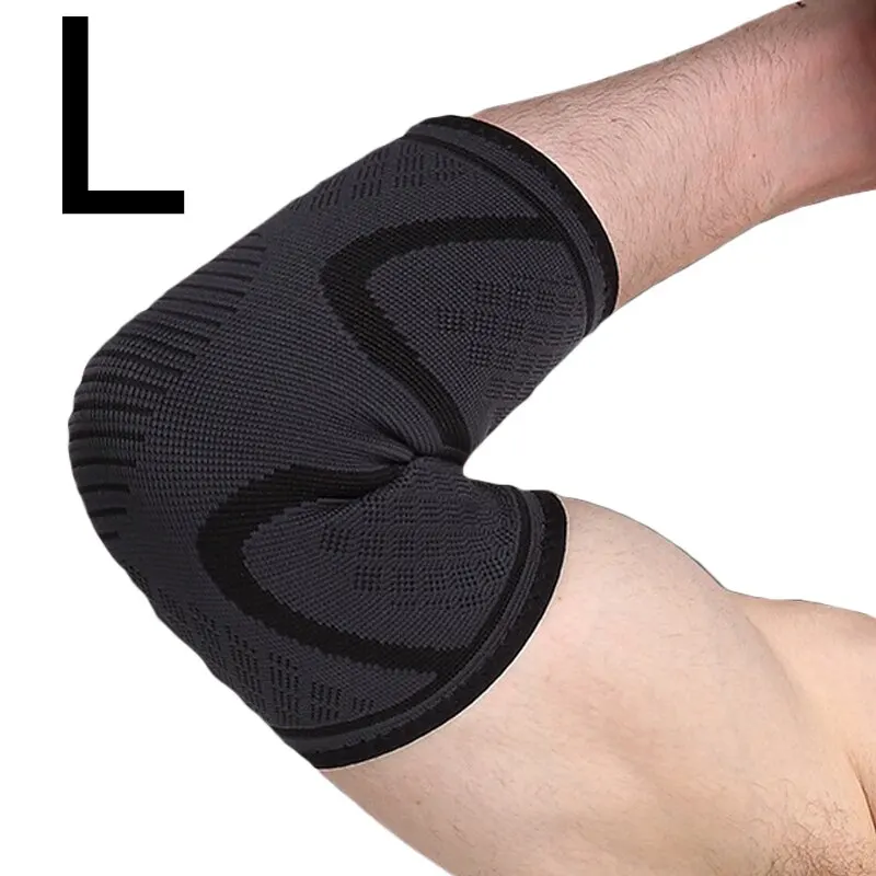1 pezzo supporto per gomito elastico palestra fitness cuscinetto protettivo in nylon assorbe il sudore sicurezza sportiva gioco di basket manica del braccio tutore per gomito