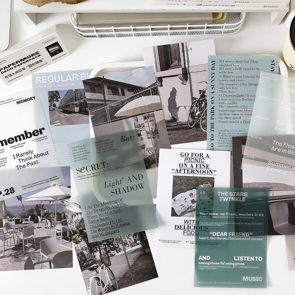 INS 영어 문자 생활 풍경 장식 용지, DIY 일기 앨범 문구 플래너 스크랩북 재료 용지, 팩당 10 개