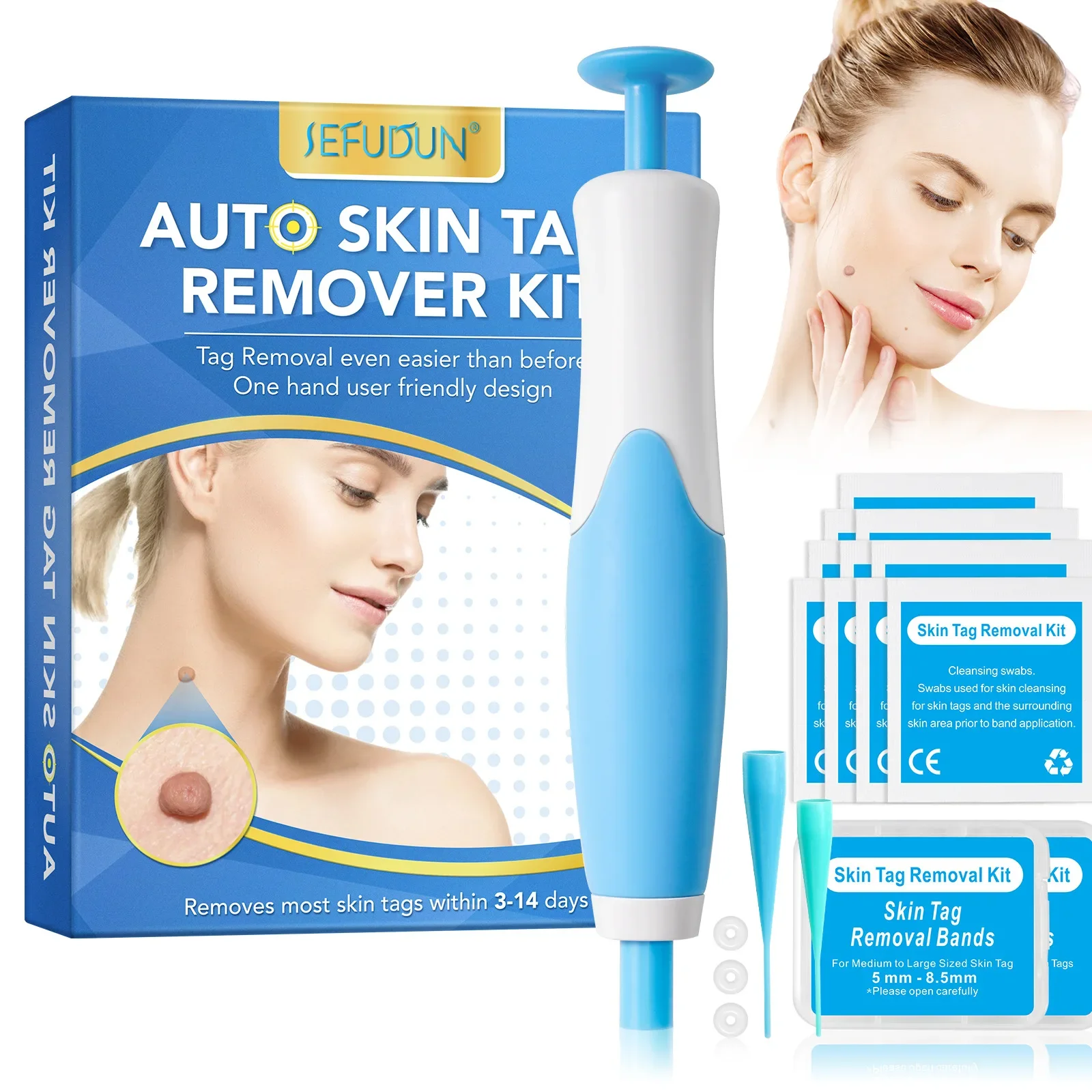 Cabeça dupla verruga remoção caneta conjunto auto pele tag removedor indolor toupeira verruga pele tag remoção kit cuidados com a pele ferramenta de beleza venda quente