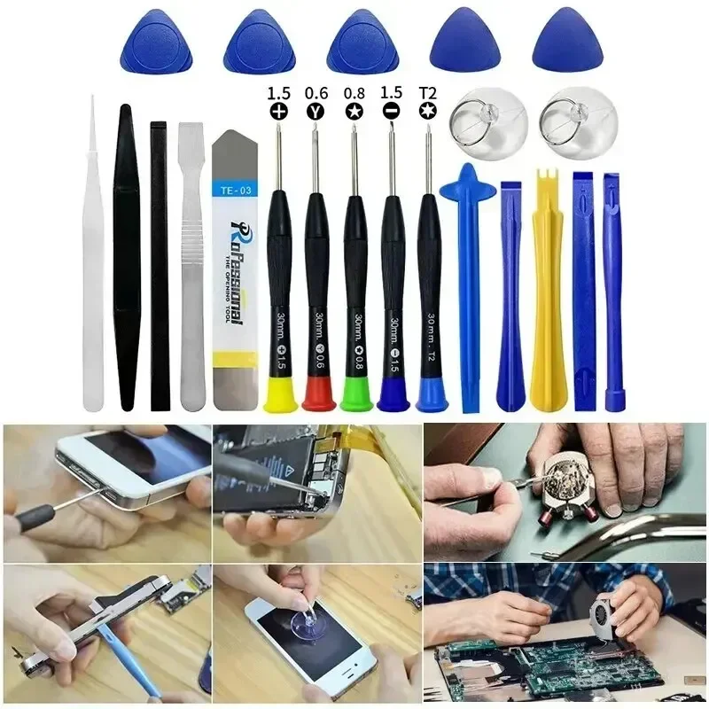 22 In 1 Universal ซ่อมโทรศัพท์ชุดเครื่องมือชุดโทรศัพท์มือถือ iPad แล็ปท็อปไขควงชุดบํารุงรักษาซ่อมเครื่องมือเปิดชุด