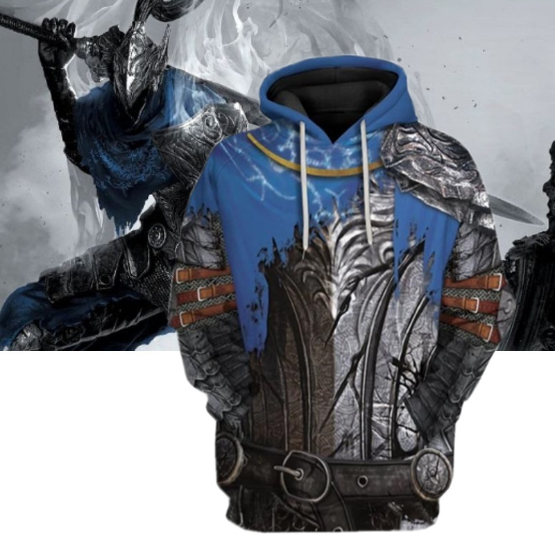 남성과 여성의 3d 인쇄 인기 게임 Dark Souls 까마귀 새로운 패션 캐주얼 후드 티셔츠 Cool Sport Oversize Loose Top