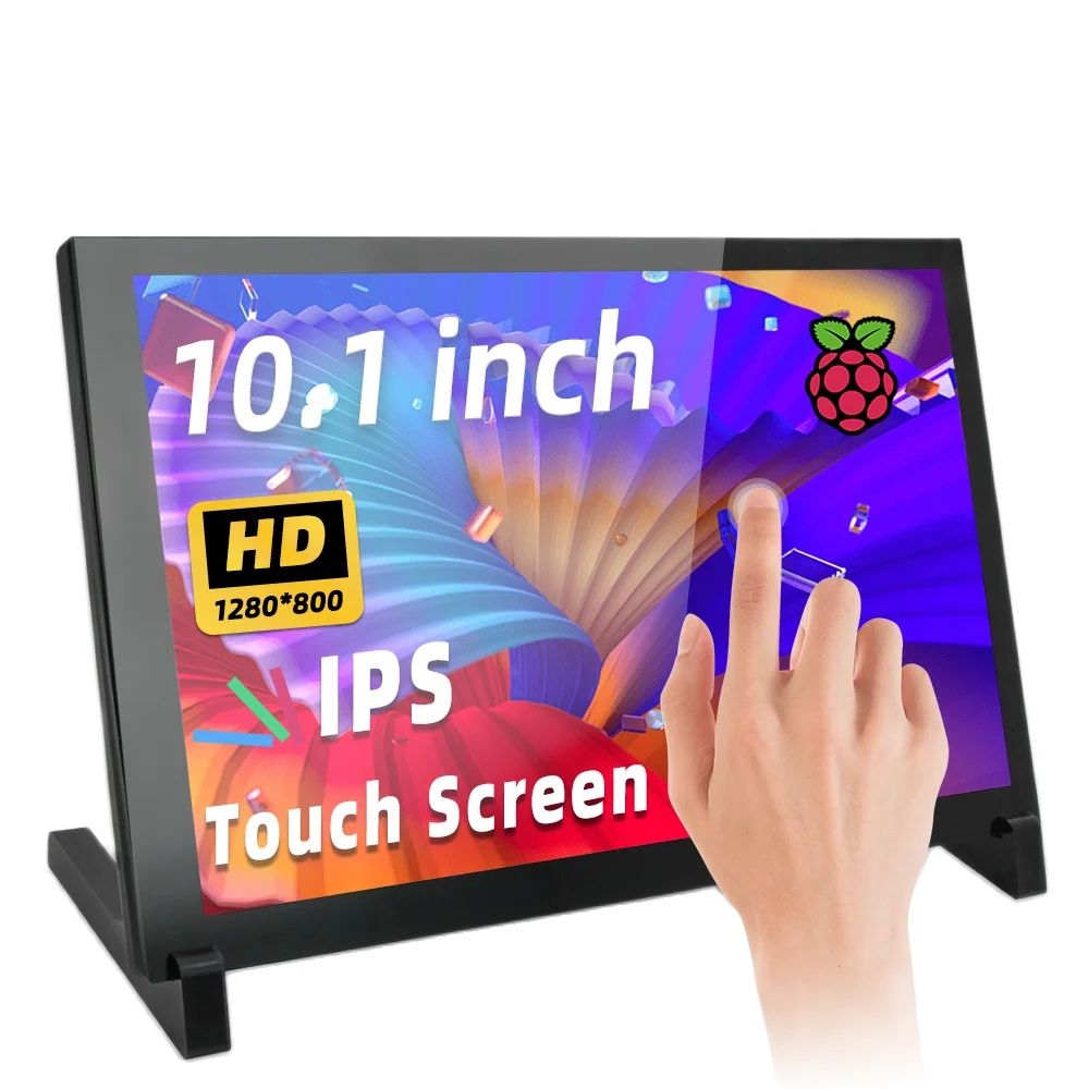 10.1 cal 1280x800 IPS Raspberry Pi ekran dotykowy dla Raspberry Pi 5 ekran HDMI przenośny Monitor z ekranem LCD Plug And Play