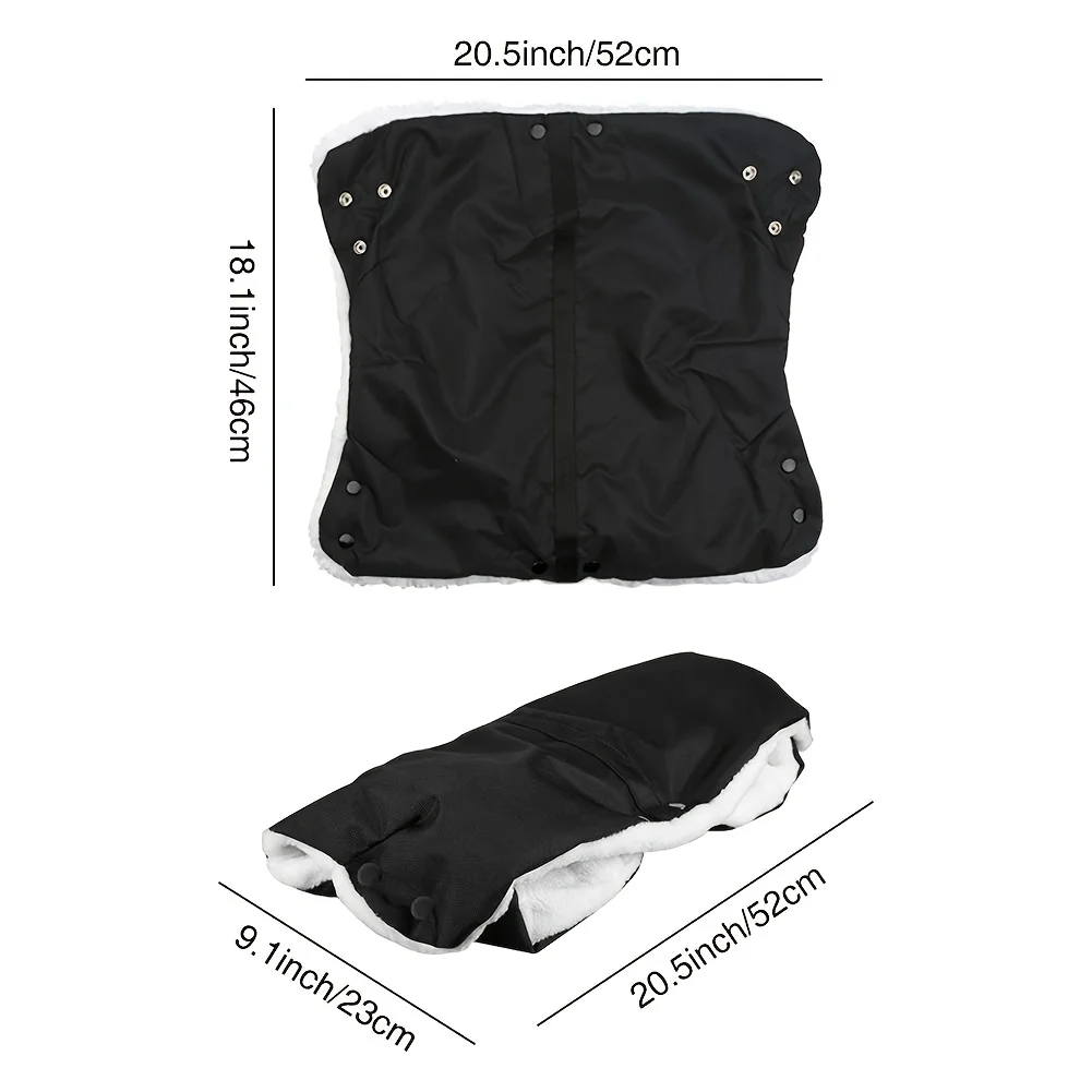 1 Set Gloves Glove Baby Stroller Accessories  Keep Stroller Warm Gloves W Detachable Warm Fleece Windproof Warm Handbags