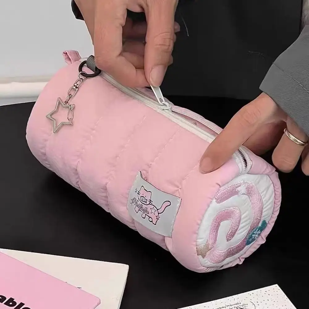 Bolsa de gran capacidad para bolígrafos, organizador de papelería, color rosa, creativo y suave, ideal para regalo de estudiantes