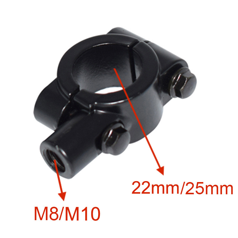 Motorcycle Mirror Mount 2PC M8 M10 22mm 25mm Modification Rearview Mirror Seat Moto Mirror Bracket Adapter Handlebar Bracket
