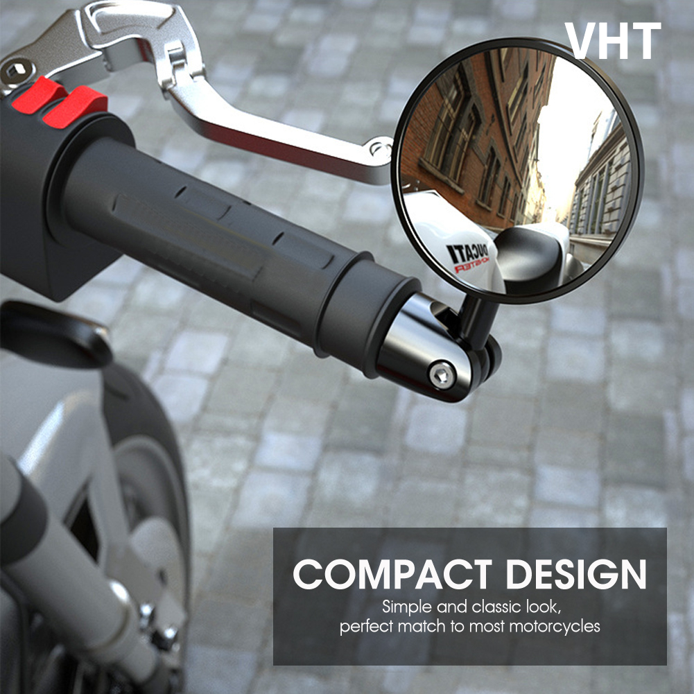 2 Chiếc Xe Máy Phía Sau Gương Tròn 7/8 "Tay Cầm Thanh Cấp Gấp Gọn Xe Máy Bên Cho Quán Cafe Racer Mới Đa Năng