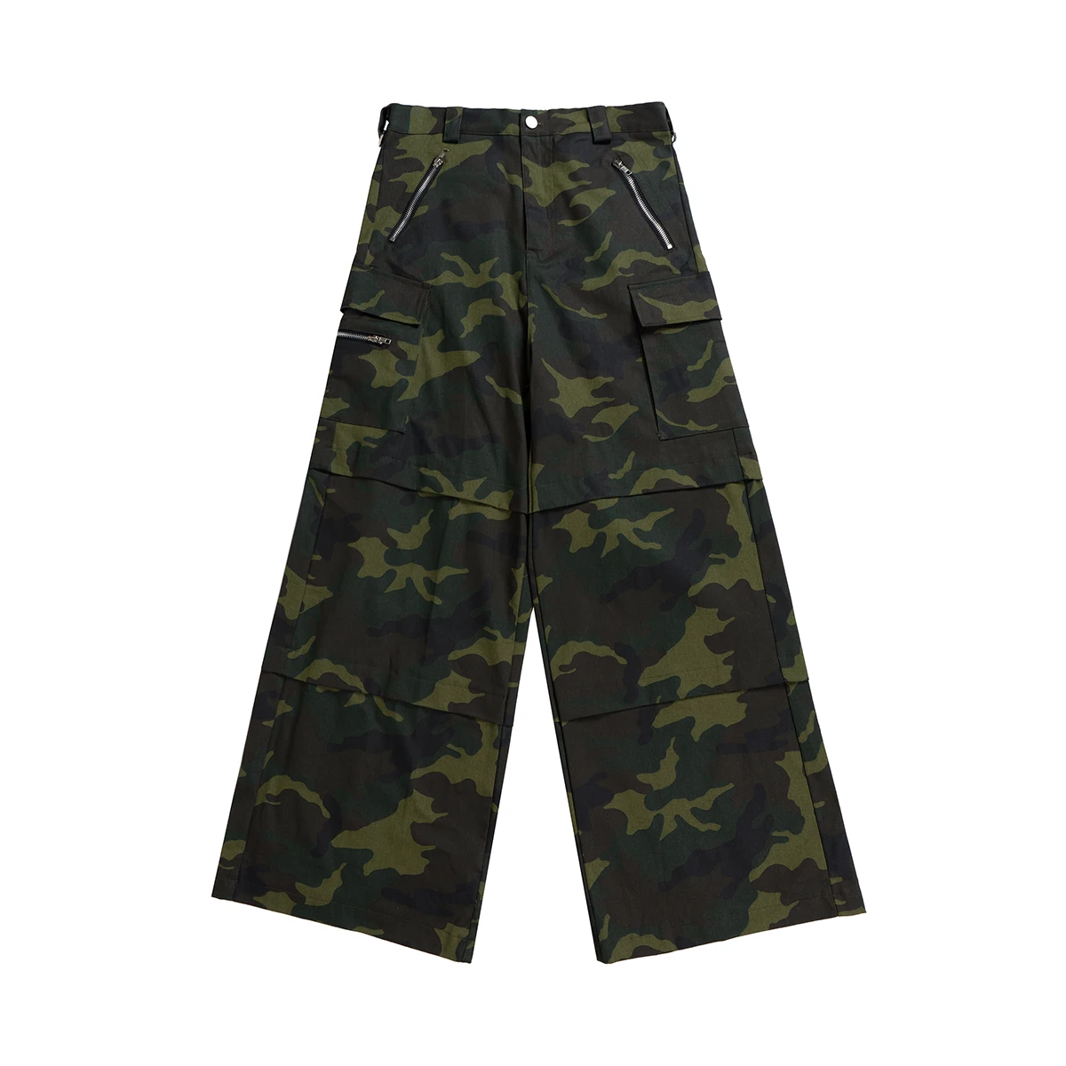 Calças cargo camufladas com vários bolsos, combinando com cores, para homens e mulheres, streetwear, patchwork, macacão folgado, pernas largas, calças soltas