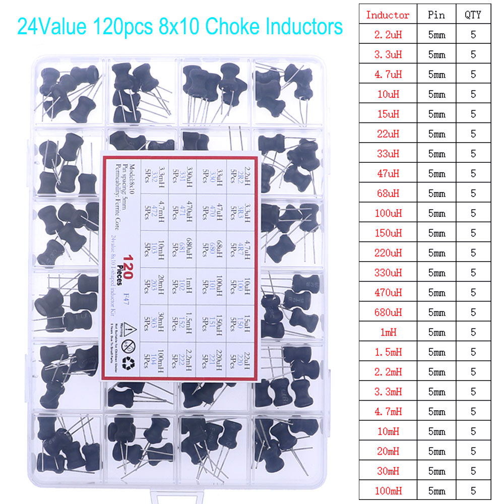 Kit assortito induttori SMD DIP 2.2uH 3.3uH 4.7uH 6.8uH 10uH 22uH 47uH 68uH 100uH 220uH 330uH 470uH 680uH 1mH 4.7mH 10mH 100mH