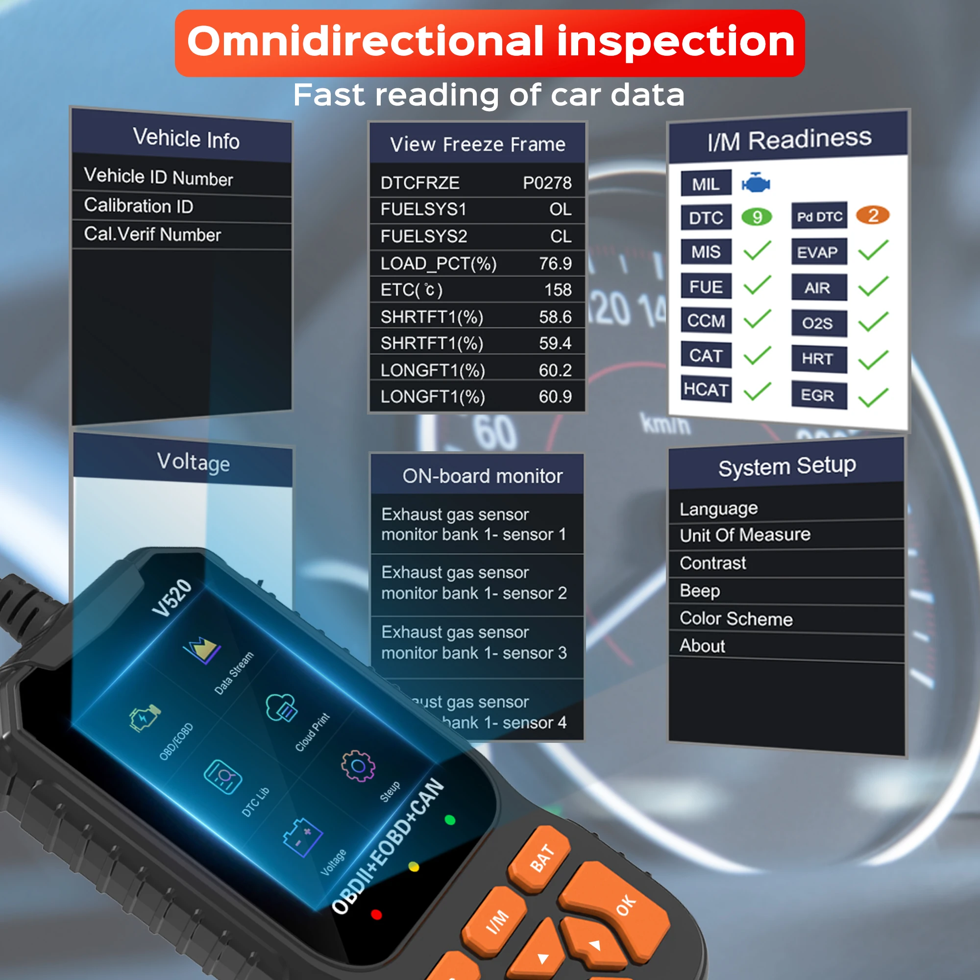 Herramienta de escaneo de diagnóstico de escáner de coche OBD2, lector de código de falla de vehículo mecánico profesional, luz de motor de control de código de falla de lectura automática para