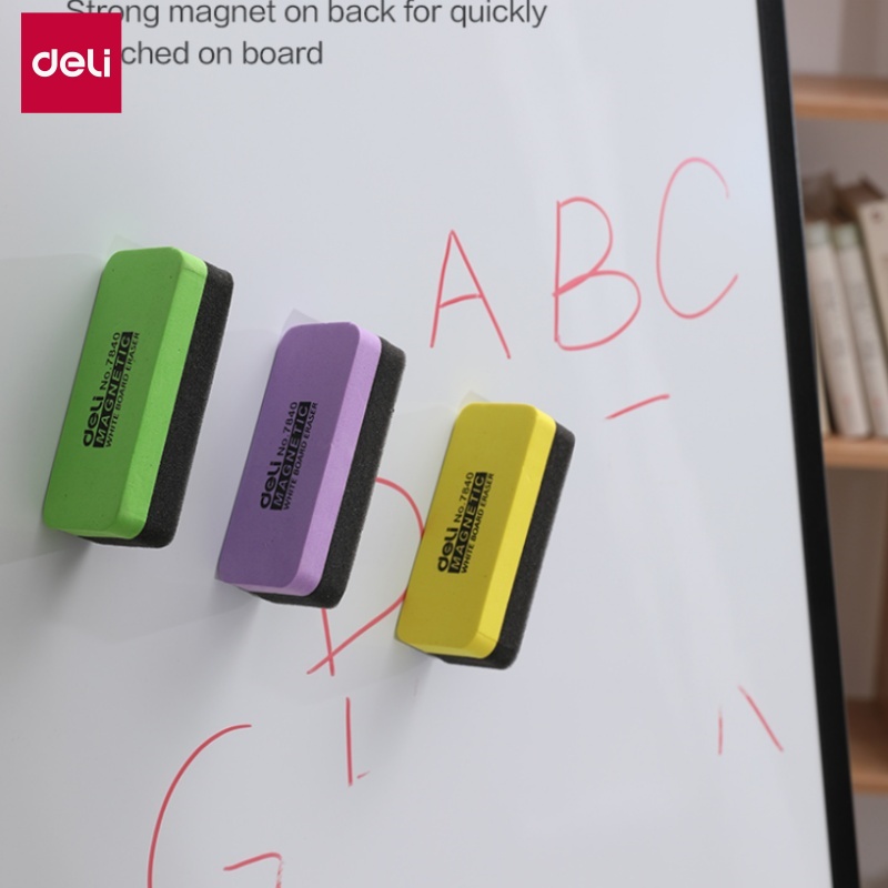 DELI Magnetic Whiteboard Eraser Strong Hold Blackboard Cleaner Dustless Wiper for Classroom Office Home & School Supplies
