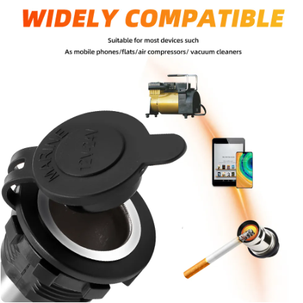 12V 24V Automotive Motocicleta Barco Cortador Isqueiro Tomada de alta potência com caixa de cobertura à prova d'água