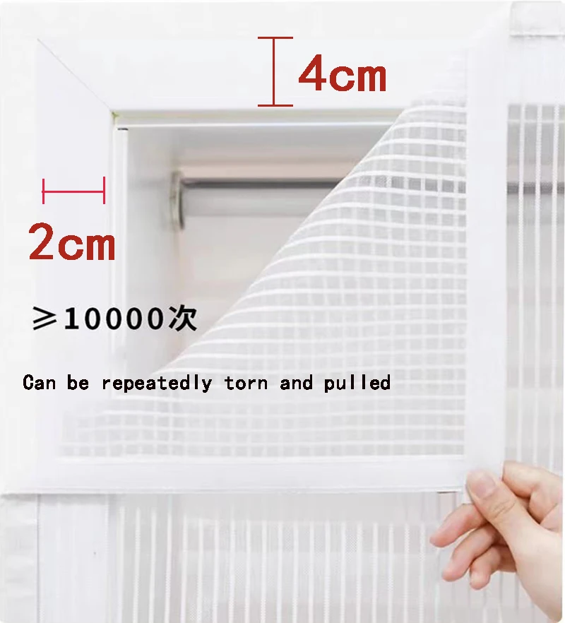 White magnetic mosquito net, customizable size curtains, mosquito proof door curtain, automatic closing, no punching