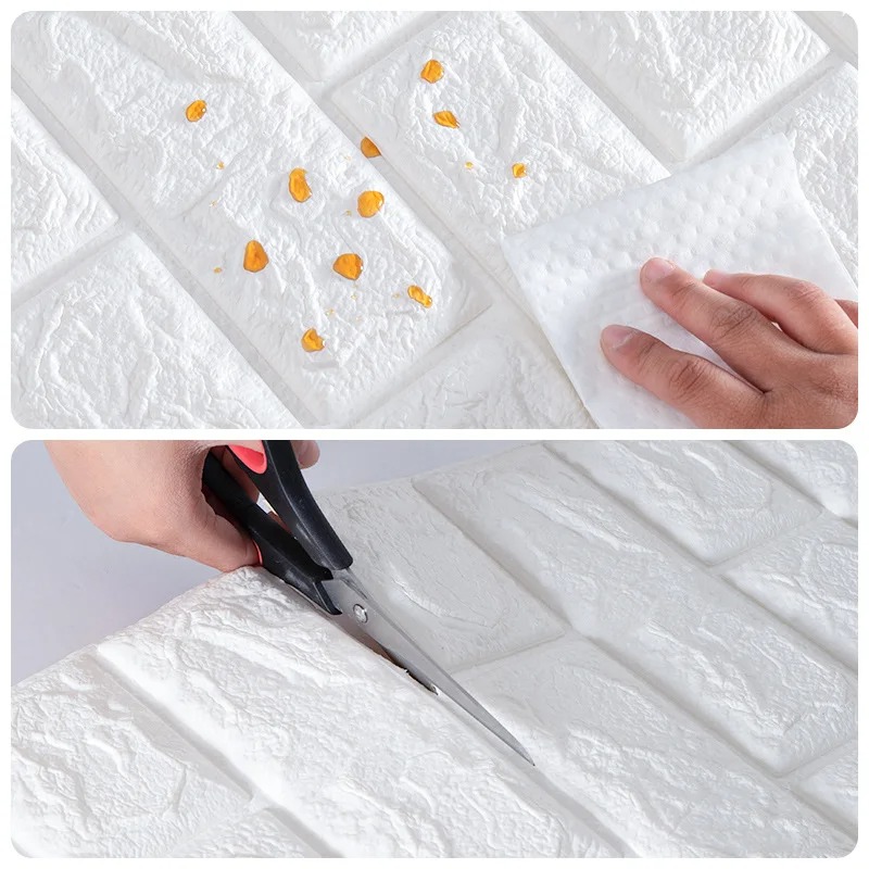 PVC 방수 벽 스티커 폼 3D DIY 벽돌 패턴 방, 자체 접착 벽지 배경, 현대 가정 장식, 70cm * 100cm