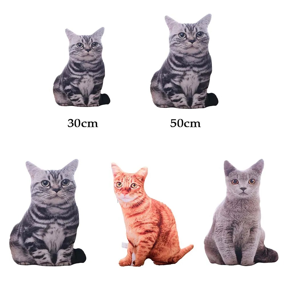 3D Katze Figuren Kissen Weiche Simulation Katze Form Kissen Sofa Dekoration Kissen Cartoon Plüsch Spielzeug Freund Kinder Geschenke
