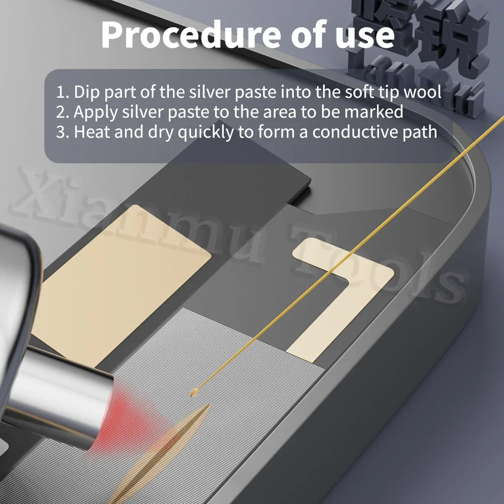 Lanrui J9 Nano Conductive Silver Paste Low Resistance Screen Line Repair for PhoneS iPhone Android Green/Yellow Screen Fix Tools