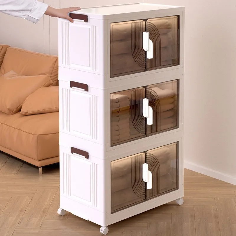 X&D Dopamine Storage Cabinet Installation Free Foldable Multifunctional Color Blocking Cabinet For Home Use Living Room Item Hot