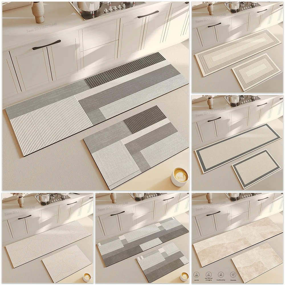 Alfombra antideslizante para el suelo de la cocina, alfombra absorbente de agua, alfombra decorativa con patrón de moda, alfombrilla para puerta multifuncional, alfombrilla para el suelo del baño