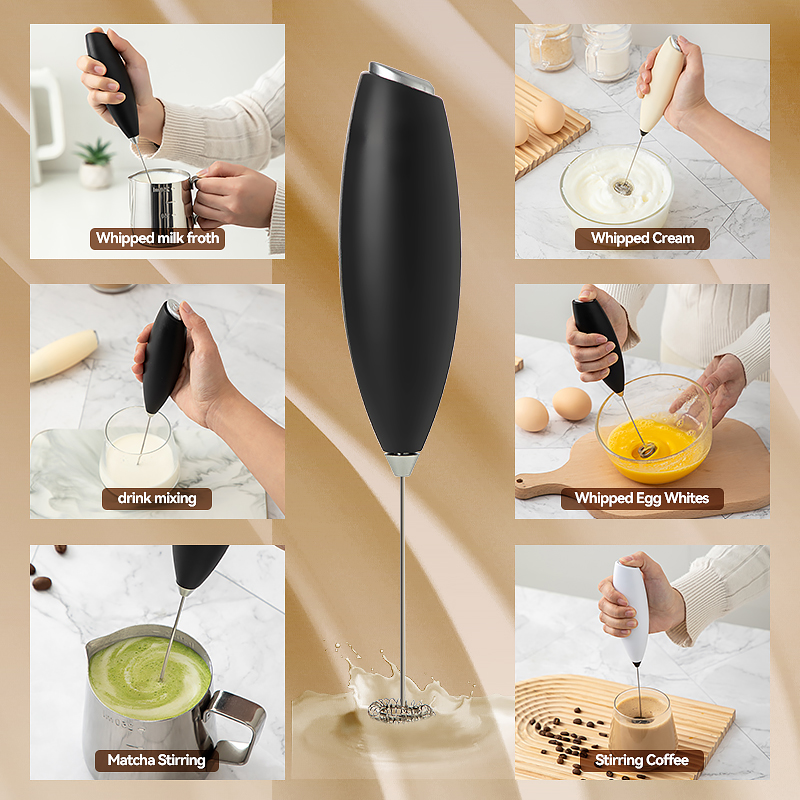 1PC Elektrische Schneebesen Milchaufschäumer Drahtlose Handheld Kaffee Cappuccino-aufschäumer Haushalt Mini Schneebesen Mixer