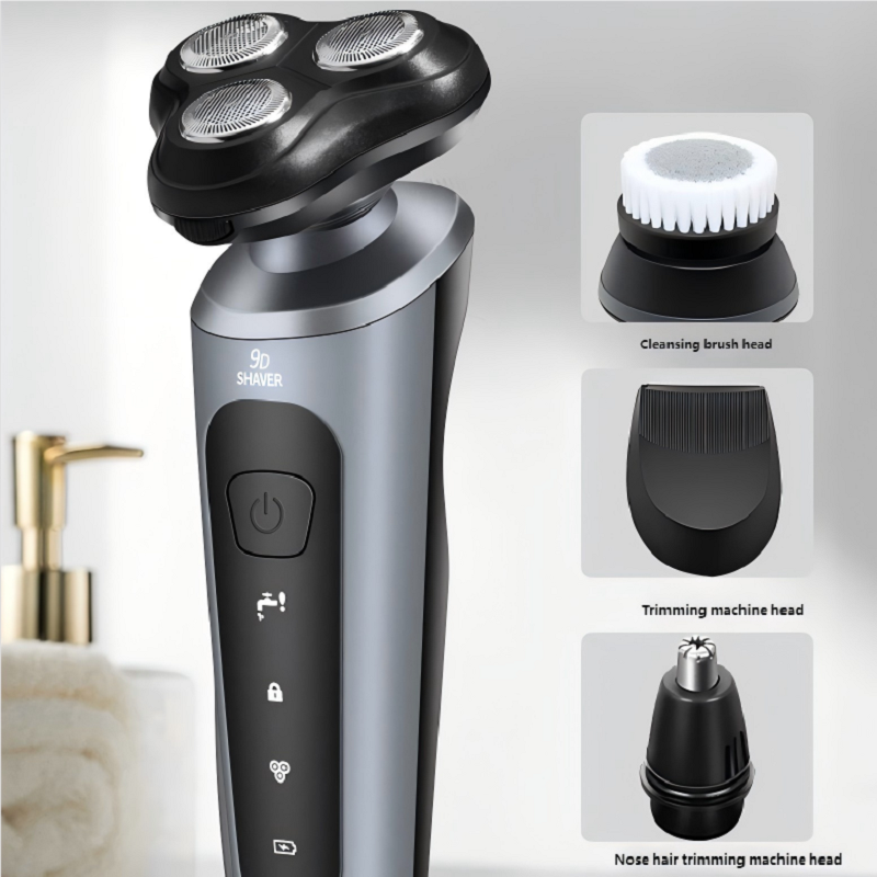 Men's Intelligent Rechargeable Shaver Wet/Dry Beard Razor ABS Tondeuse Dissolving Beard Rechargeable Razor for Smooth Skin