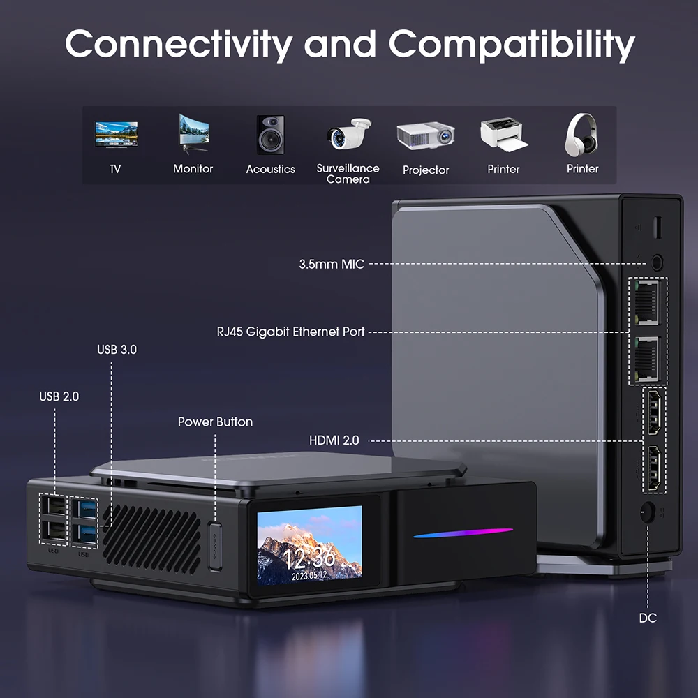 ACEMAGIC S1 Mini-PC-Gamer Windows 11 Intel 12. Alder Lake N100 DDR4 16 GB 512 GB WIFI 5, Bluetooth 4.2 VGA-Gaming-Computer