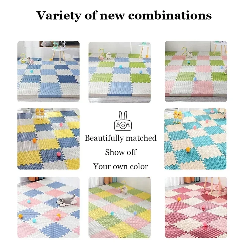 子供用の厚いフォームフロアマット,床,這う,登山,家庭,寝室,リビングルーム用の4ユニット
